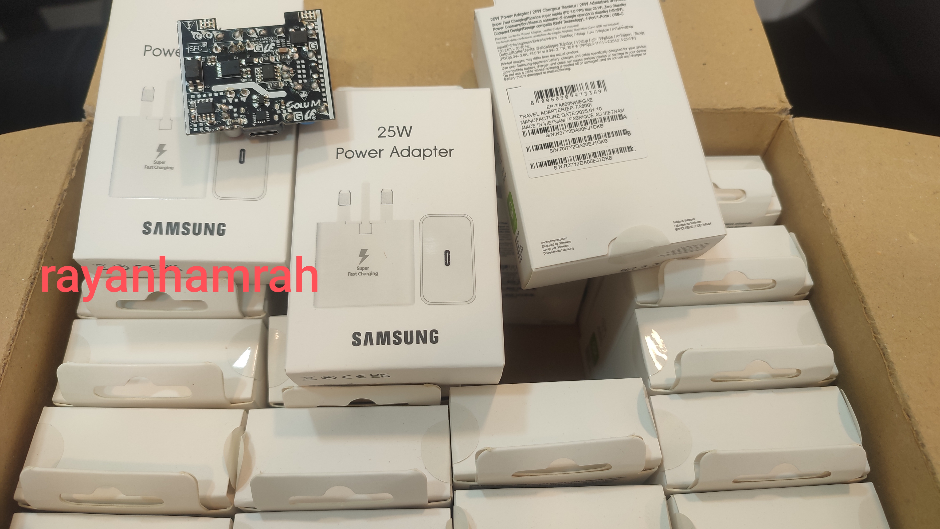 سبد ۱۰ عددی شارژر ۲۵ وات اورجینال سامسونگ TA800 نیو پک برد سولوم